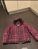 Geruite winterjas met capuchon - Maat M, Ophalen of Verzenden, Zo goed als nieuw, Maat 38/40 (M), Roze
