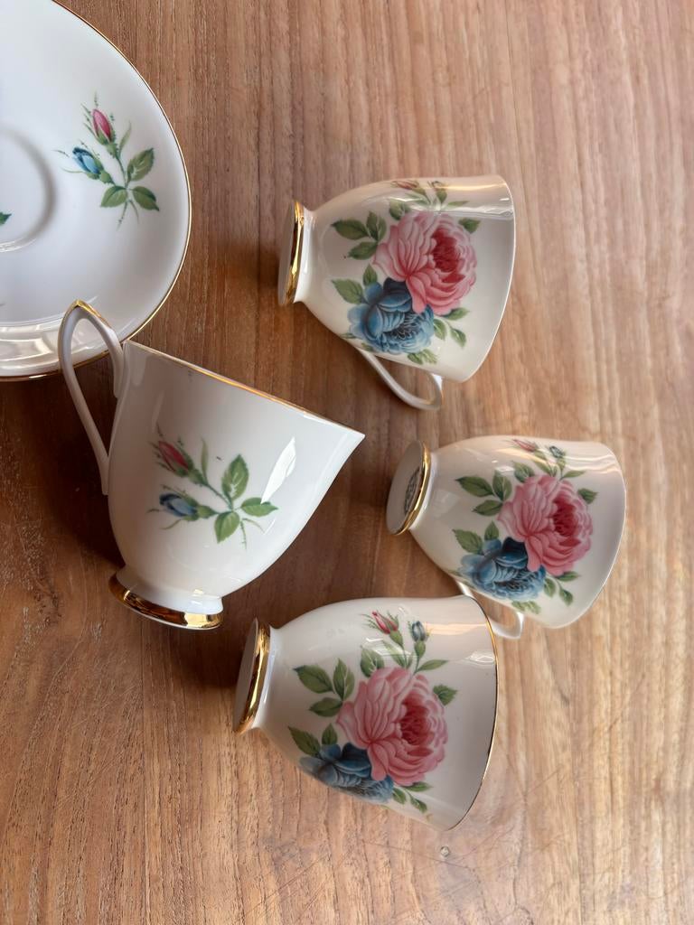 4x Porseleinen Kop en Schotel - Imperial England, Ophalen of Verzenden