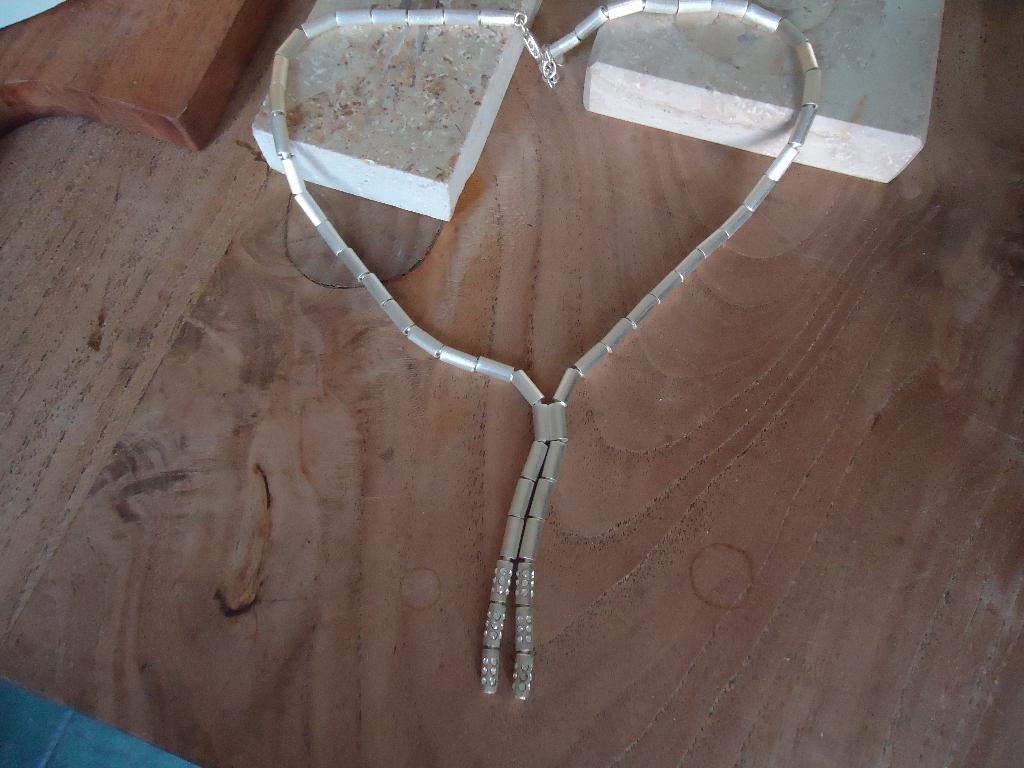 mooie echt zilveren staafjes ketting esprit massief 925 40gr, Sieraden, Tassen en Uiterlijk, Kettingen, Ophalen of Verzenden, Zo goed als nieuw