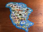 Vintage Waddington’s Shaped Jig Map Puzzel North America, Ophalen of Verzenden, Minder dan 500 stukjes, Gebruikt, Legpuzzel