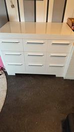 Hoogglans witte commode, 50 tot 70 cm, Ophalen of Verzenden, 90 tot 105 cm, 100 cm of meer