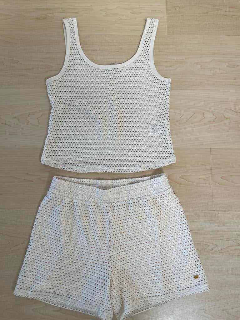 Sylvie Meis set: top en broekje maat S, Wit, Ophalen of Verzenden, Zo goed als nieuw, Maat 36 (S)