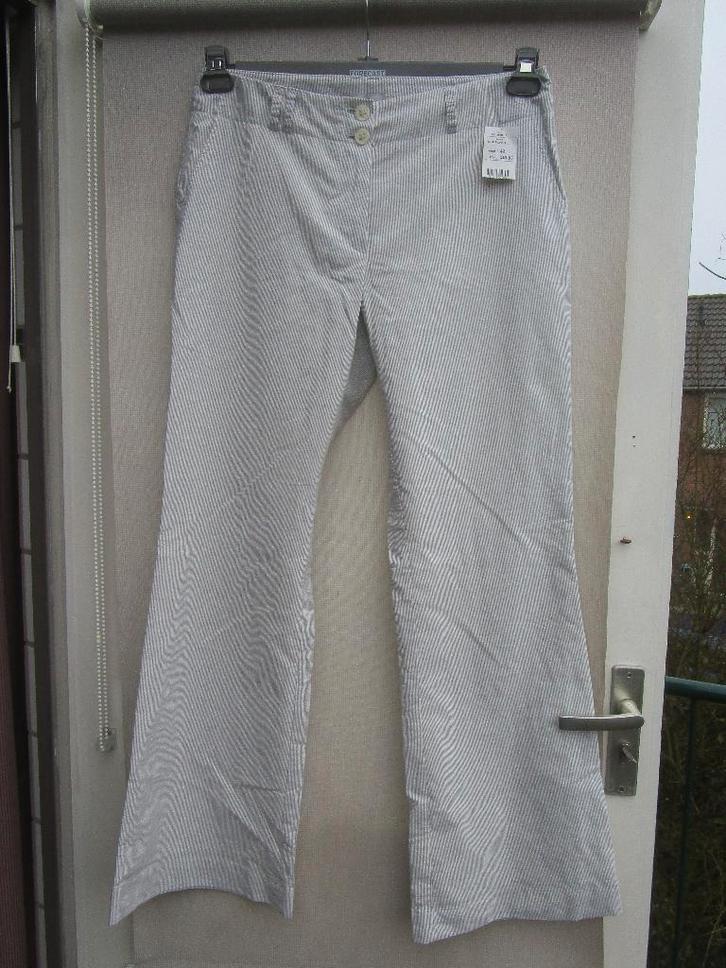 Broek/zomerbroek ANNA van TOOR mt 40/42   grijs/wit, Kleding | Dames, Broeken en Pantalons, Nieuw, Maat 42/44 (L), Grijs, Lang