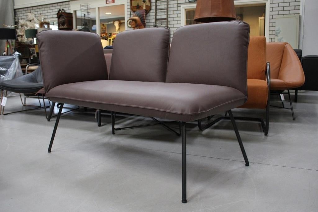 2 x bank / eetkamerbank Shuffle Jess design leer taupe