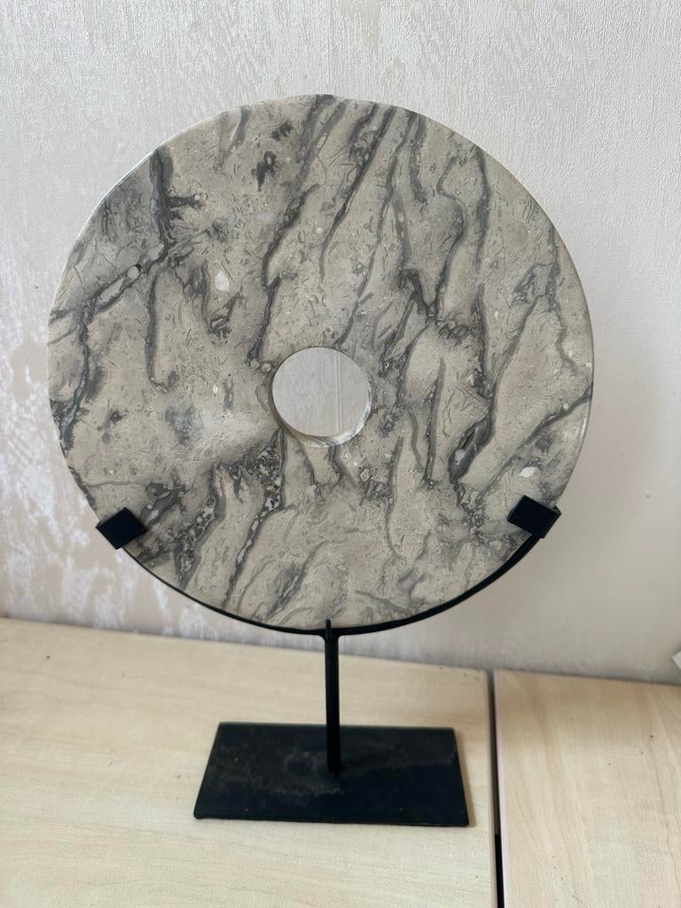 Decoratieve Marmeren Schijf op Standaard - 25x35 cm, P, P, P, Ophalen of Verzenden