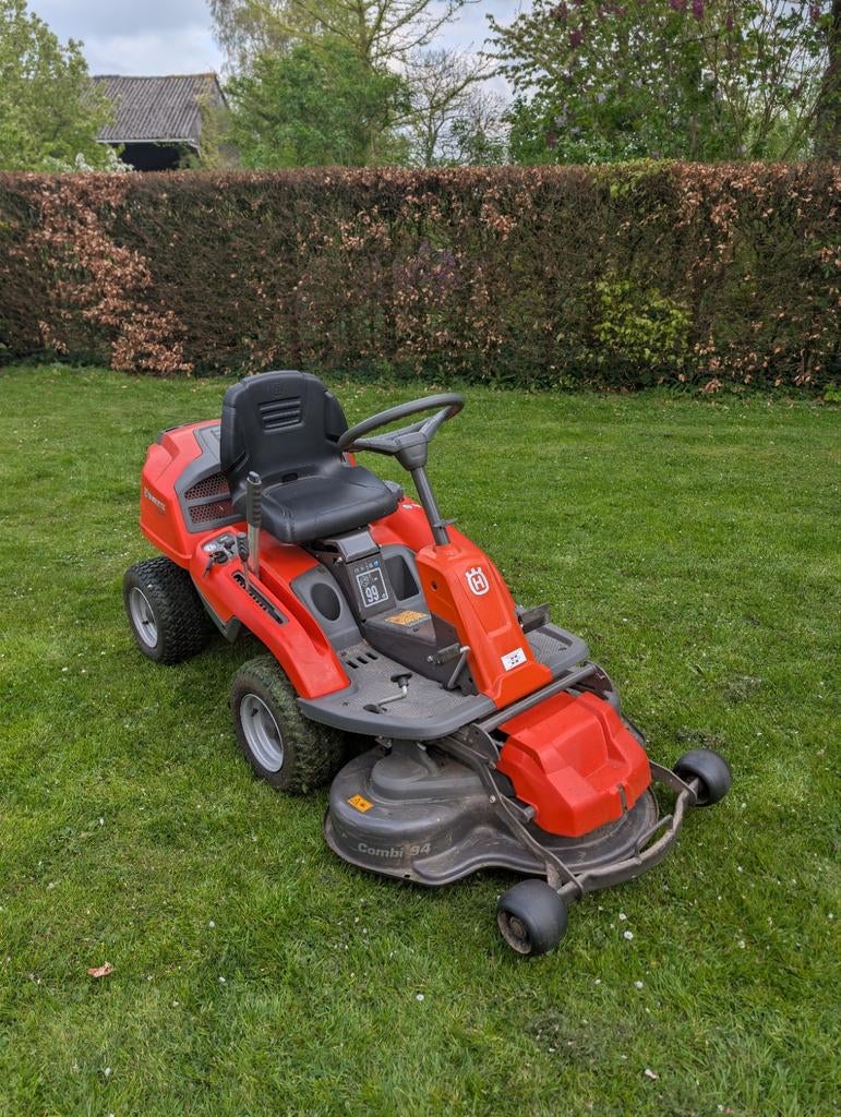 Husqvarna Rider 214C zitmaaier, Tuin en Terras, Grasmaaiers, Ophalen, Cirkelmaaier, Gebruikt, Benzine-grasmaaier
