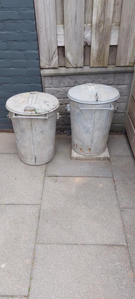 Zinken afvalemmers,emmers melkbusje, Tuin en Terras, Bloembakken en Plantenbakken, Ophalen, Gebruikt, Minder dan 30 cm, Rond