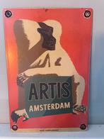 Artis Amsterdam Emaille Reclame Bord - Vintage Aap, Ophalen of Verzenden