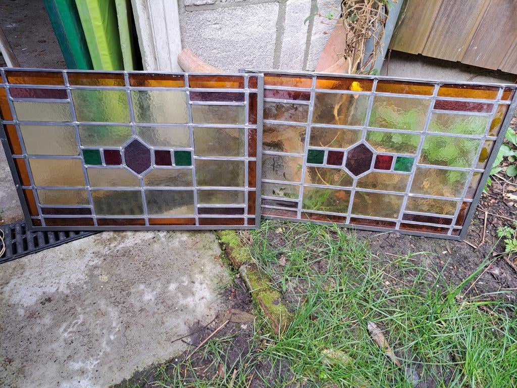Art deco glas in lood panelen, Ophalen