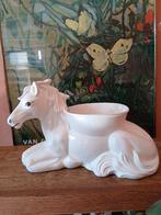 Grote vintage wit porseleinen bloempot paard, Ophalen