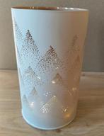 BEIGE GLAZEN LED LAMPJE MET BOMEN, Verzenden, Zo goed als nieuw