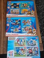Paw Patrol & Sonic Puzzels - 4 in 1, Ophalen of Verzenden, Meer dan 50 stukjes, Nieuw, 2 tot 4 jaar