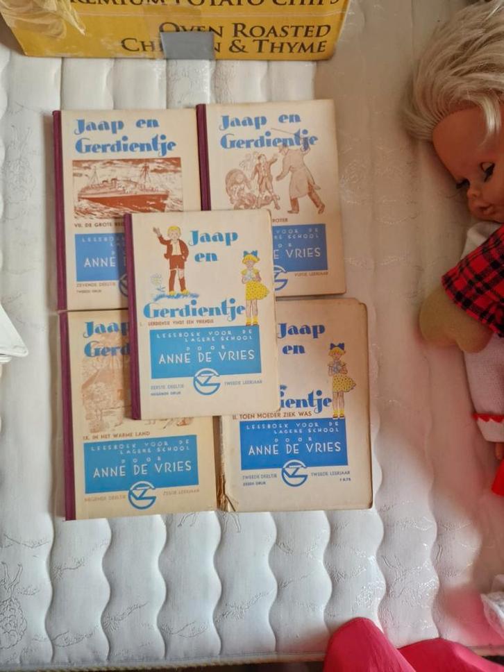 Oude Schoolboekjes - Jaap en Gerdiientje, Het wijde leven, Boeken, Kinderboeken | Jeugd | onder 10 jaar, Gelezen, Fictie algemeen