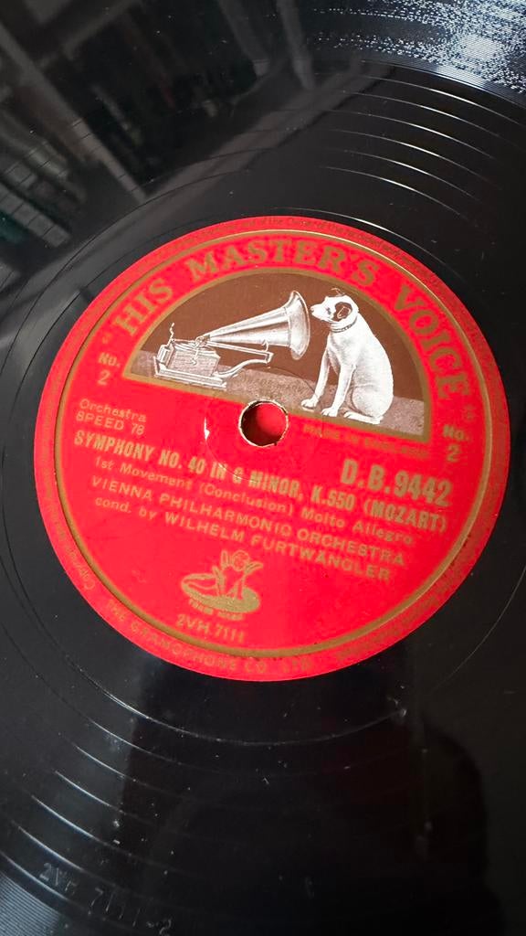 Mozart symphony no 40 in g minor shellac 78rpm, Cd's en Dvd's, Vinyl | Overige Vinyl, Ophalen of Verzenden, Gebruikt, 12 inch