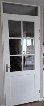 Opdekdeur rechtsdraaiend facet geslepen glas 231,5 bij 93 cm, Doe-het-zelf en Verbouw, Deuren en Horren, Ophalen, 215 cm of meer