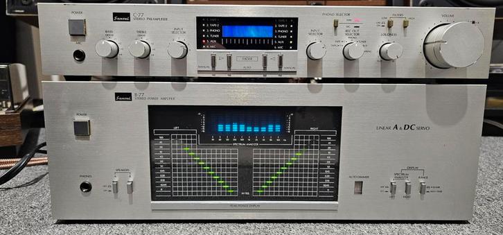 Sansui C-77 & B-77 Stereo Voor- en Eindversterker Set, Audio, Tv en Foto, Stereo-sets, Gebruikt, Overige merken, Losse componenten