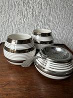 Vintage theezeef met houder en 2 lepel vaasjes/, Antiek en Kunst, Ophalen of Verzenden