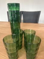 Groene kan met 4 glazen (plastic), Glas of Glazen, Ophalen of Verzenden, Effen, Glas