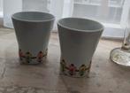 Vintage jaren '70 Mosa bekers (2)  met groen/oranje print, Huis en Inrichting, Keuken | Servies, Keramiek, Ophalen of Verzenden