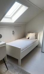 2x Witte Eenpersoonsbedden, Ophalen, 90 cm, Eenpersoons, Wit