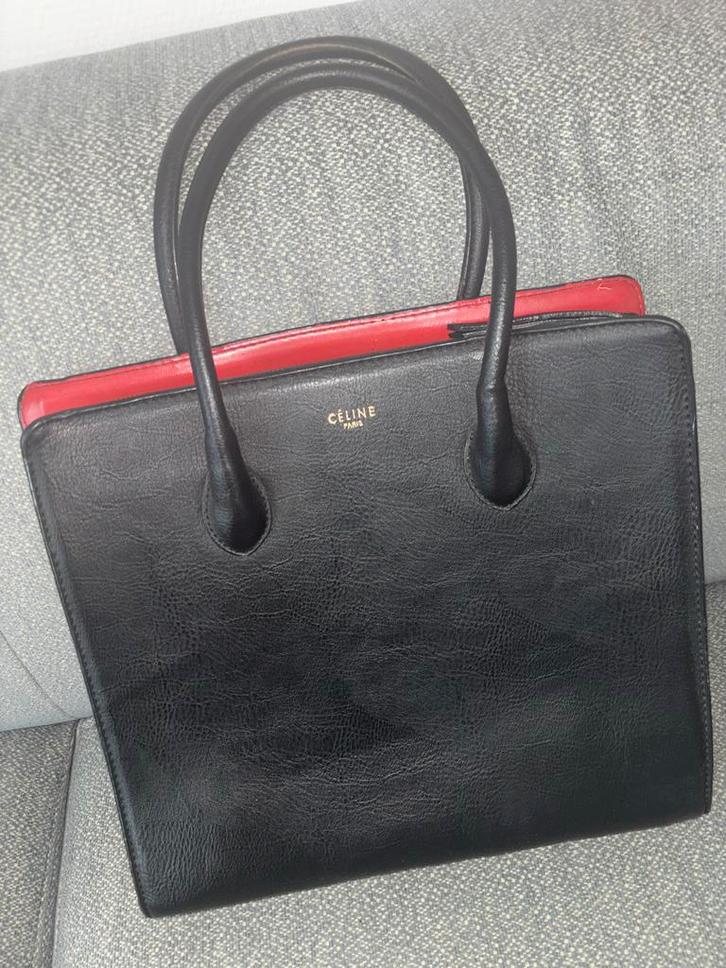 Zwarte Celine Paris Handtas, Sieraden, Tassen en Uiterlijk, Tassen | Damestassen, Gebruikt, Handtas, Zwart, Ophalen of Verzenden