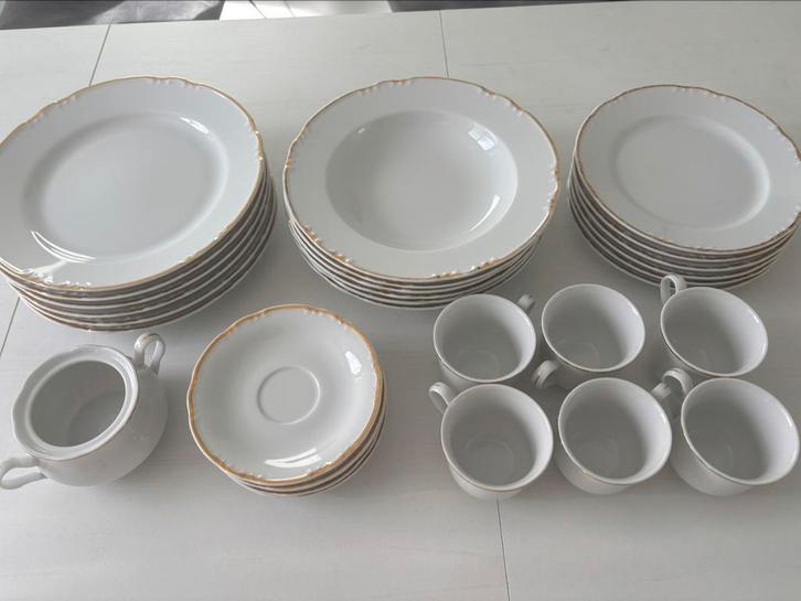 Luxe 6-persoons Thun Fine Bohemia porselen, Huis en Inrichting, Keuken | Tupperware, Zo goed als nieuw, Overige typen, Wit, Ophalen of Verzenden