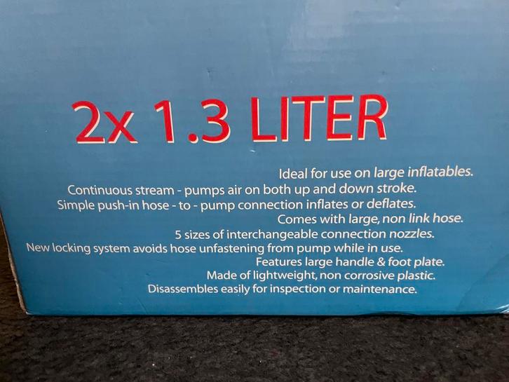 Heavy Duty Dubbelwerkende Handpomp 2x 1.3L, Caravans en Kamperen, Luchtpompen, Zo goed als nieuw, Handmatig, Ophalen of Verzenden