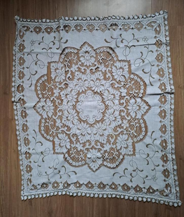 Tafelkleed Gehaakt Vierkant Wit Decoratie Huisinrichting, Huis en Inrichting, Tafelkleden, Gebruikt, Vierkant, Binnen, Buiten