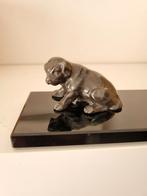 Bronzen beeldje honden pup, Antiek en Kunst, Ophalen of Verzenden