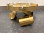 Plafondlamp spots  goud- messing kleur tbv 3xGU10, z.g.a.n., Ophalen of Verzenden, Zo goed als nieuw, Metaal