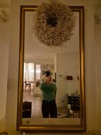 Mooie spiegel met goudkleurige rand, Ophalen, 100 tot 150 cm, Zo goed als nieuw, Rechthoekig
