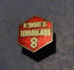 Essex Terraplaine 8 Cilinder Geemailleerd Revers Knoop, Verzamelen, Verzenden, Gebruikt, Transport, Speldje of Pin