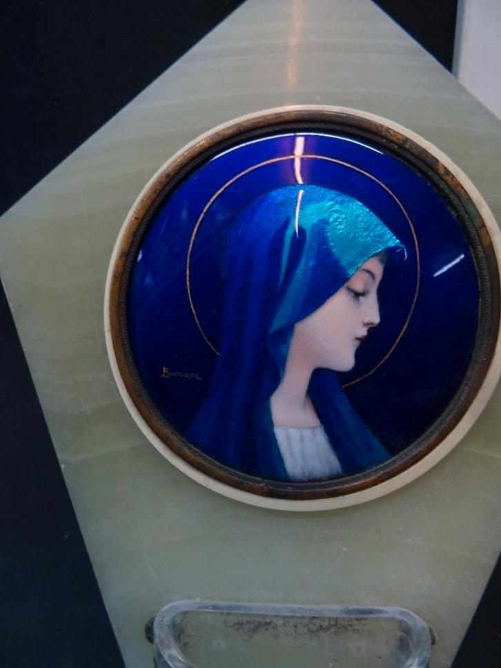 1202A= Wijwaterbakje met afbeelding.92, Antiek en Kunst, Antiek | Religie, Ophalen of Verzenden