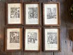6 oude ambacht tekeningen schilderijen uit een serie van 100, Ophalen of Verzenden