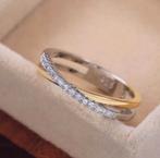 X vorm 925 sterling zilveren ring, 18 tot 19, Nieuw, Ophalen of Verzenden, Met edelsteen