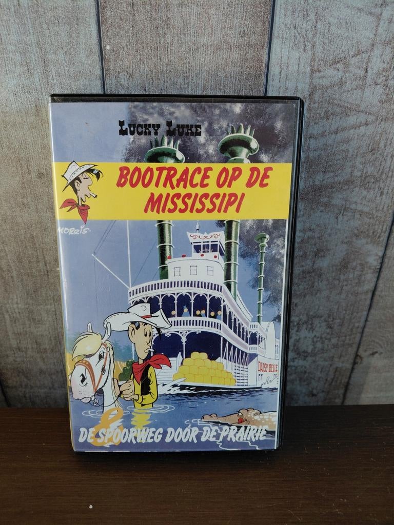 Lucky Luke op de Mississipi & spoorweg door de Prairie vhs., Cd's en Dvd's, VHS | Kinderen en Jeugd, Alle leeftijden, Ophalen of Verzenden