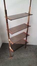 Brass glass freestanding wall unit regency bar belgo chrom, Ophalen, Gebruikt, Belgocrom.com, Belgo chrom