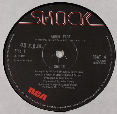 Shock - Angel face / R.E.R.B. (Maxisingle Jaren 80 Electro), Cd's en Dvd's, Vinyl | Overige Vinyl, Zo goed als nieuw, 12 inch