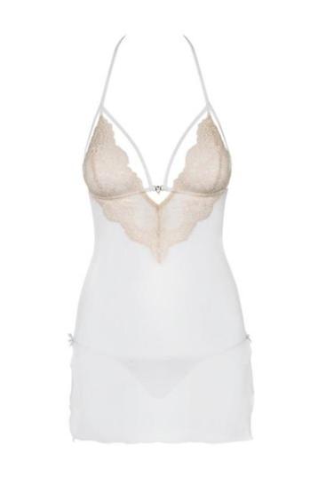 Obsessive ``BISQUITTA`` chemise wit maat S/M (782) beschikbaar voor biedingen