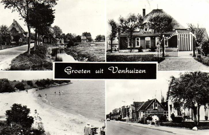 Groeten uit Venhuizen - 4 afb o.a. dorpsgezicht - 1978 gelop, Verzamelen, Ansichtkaarten | Nederland, Ongelopen, Noord-Brabant
