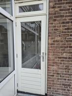 Hardhout balkon deur 88.5x247.5x12cm, Doe-het-zelf en Verbouw, Kozijnen en Schuifpuien, Deurkozijn, Zo goed als nieuw, Inclusief glas