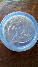 Etling coaster opalescence glas 12cm groot. Bloem motief. Op, Antiek en Kunst, Ophalen