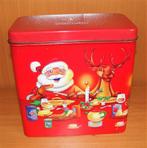 Bolletje fraai kerst blik met kerstman en rendier, Diversen, Kerst, Ophalen of Verzenden, Zo goed als nieuw