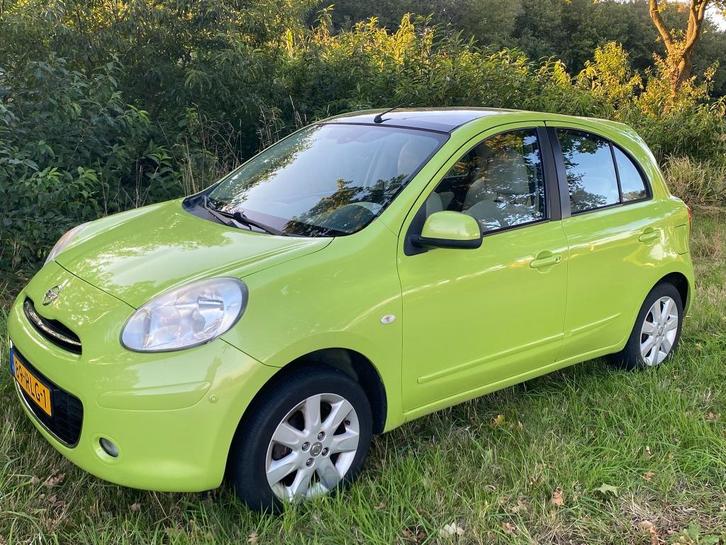 Nissan Micra 1.2 Tekna Navi/Cruise/Pano/Aico/Stoelverw., Auto's, Nissan, Particulier, Micra, ABS, Adaptive Cruise Control, Airbags