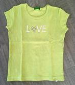 BENETTON Lief lime groen shirt met diamant hartje , mt 110, Meisje, Gebruikt, Benetton, Shirt of Longsleeve