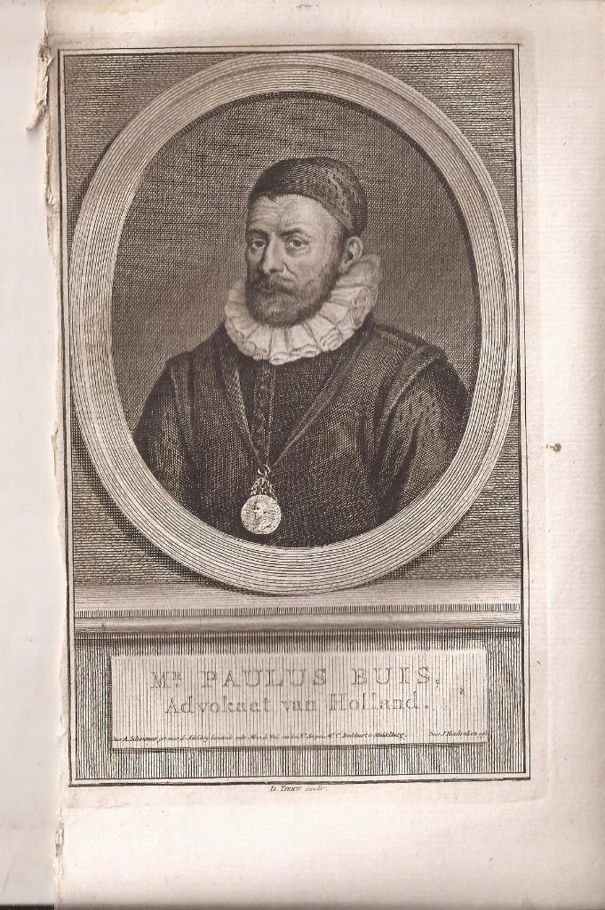 Portret Mr. Paulus Buis,Advokaat van Holland. Houbraken 1789, Antiek en Kunst, Kunst | Etsen en Gravures, Ophalen of Verzenden