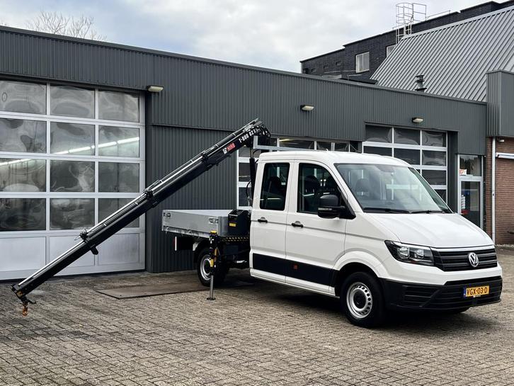 Volkswagen Crafter 35 2.0 TDI DC Hiab Laadkraan 023-3 Trekha, Auto's, Bestelauto's, Bedrijf, Te koop, ABS, Airbags, Airconditioning