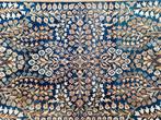 Handmade Persian wool Sarough carpet floral blue 194x305cm, Persian Perzisch vintage oosters hype, Gebruikt, Crème, 200 cm of meer