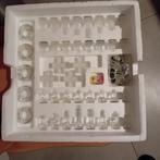 set van 4 glazen spelletjes dambord schaakbord, Hobby en Vrije tijd, Gezelschapsspellen | Bordspellen, Ophalen, Zo goed als nieuw