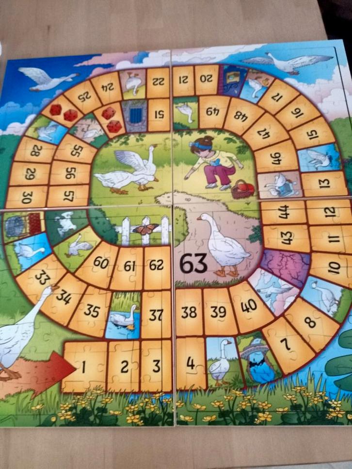 Puzzel en een ganzenbord spel van hout, Hobby en Vrije tijd, Gezelschapsspellen | Bordspellen, Nieuw, Een of twee spelers, Drie of vier spelers